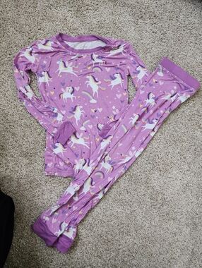 Little Sleepies Purple Unicorn & Rainbow Pajama Set 4T
